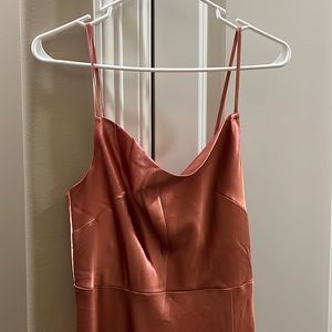 Satin birdy grey bridesmaid dress